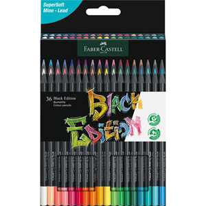 Cartoleria Astuccio cartone da 36 matite colorate triangolari Black Edition Faber-Castell