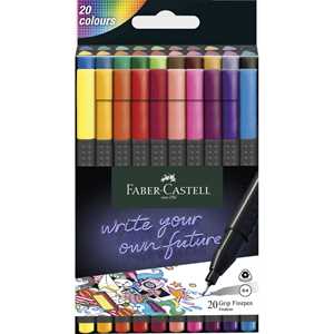 Cartoleria Astuccio in cartone con 20 Grip Finepen 0,4 mm Faber-Castell