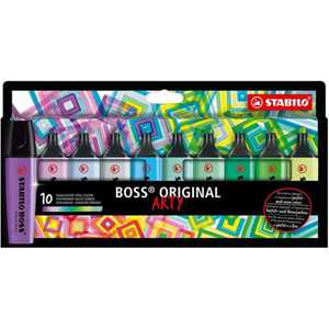 Cartoleria Evidenziatore - STABILO BOSS ORIGINAL - ARTY - Cool Colors - Astuccio da 10 - Colori assortiti Stabilo